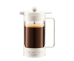 BodumÂ - Caffettiera Bean da 0,35 litri, per 3Â tazze, Vetro, Off Bianco, 8 tazzes