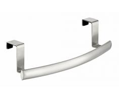 InterDesign Axis Portasciugamani da Armadio, Curvo, Acciaio, Argento, 24.5x7x6 cm