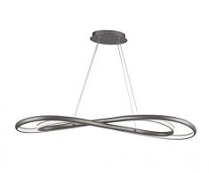 WOFI Lampadario a sospensione in plastica, 27 W, modello COLLIN, nichel opaco