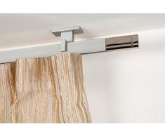 InCasa Binario per Tende 32x12mm, L. 140 cm. in Alluminio Satinato â Completo