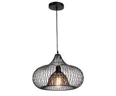 Lampadario Charlotte in metallo a sospensione, 40 W, nero, diametro 35 cm x altezza 25 c