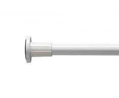 Croydex, Bastone telescopico per tende doccia, estensibile da 110 cm a 260 cm, colore: Bianco