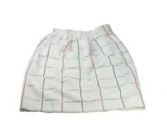 Buscher 201710-100 - Asciugamano da Sauna con Chiusura in Velcro, Unisex, 60 x 140 cm, Cotone Jacquard, Colore: Bianco a Quadretti