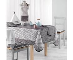 Charme et Douceur Lucie, tovaglia rettangolare, Poliestere, grigio, 150 x 200 cm