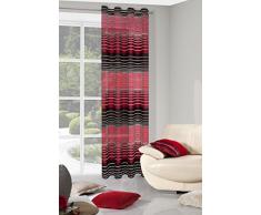 Eurofirany ZAS/Erin/CZER + BR Tenda Erin con Occhielli, a Righe, 140Â x 250Â cm, Colore: Rosso/Marrone
