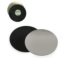 0932562 DECORA - PIATTO TORTA TONDO NERO E ARGENTO Ã 32 CM