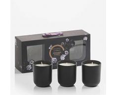 RITZENHOFF Aroma Naturals Noir Set di Candele, Sandalo & Jasmine, in Confezione Regalo