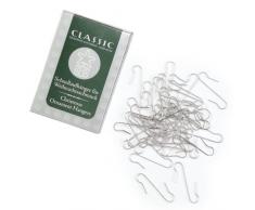 Inge-glas 1900-04 - Ganci per palle di Natale, (3 - 4 cm), 100 pezzi, colore: Argento