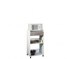 Symbiosis Ramsay D4 Carrello Cucina, 53 x 40 x 96 H Cm, Bianco, Tortora, Nobilitato