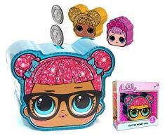 LOL SURPRISE - Salvadanaio Decorativo per mobili Adesivi, Decorazione per la casa, Unisex, per Adulti, Blu, 18 x 18 x 8 cm