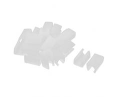 sourcingmapÂ® Sedia in plastica piede a forma U piano scivola tappi per tubi bianco coperchio 12mm diam. 20pz.