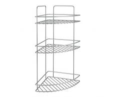 Metaltex - Scaffale angolare a 3 ripiani, per bagno, della gamma Reflex, con rivestimento in Polytherm