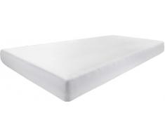 Dormisette Q134 Lenzuolo in molton con angoli impermeabile, grandezza 80/200 cm, bianco