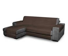 Elegant Copridivano con penisola, Marrone, 290 cm, tela