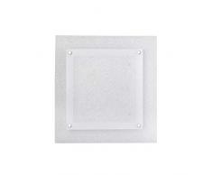 ONLI Plafoniera Moderna LED Integrato 18W 4000K in vetro bianco e Cristalli, 34 x 34 cm