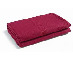 EliteHomeCollection - Copridivano o copriletto Indian Classic a coste 150 x 200 cm, colore: Vinaccia