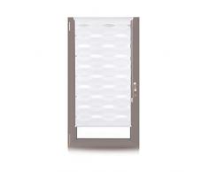 Relaxdays Doppelrollo Klemmfix Tenda a Rullo Doppia,Montaggio Senza Trapano,Grado Oscuramento Variabile,Funzionamento a Catena,LxH:60x150 cm, Poliestere, Alluminio, plastica, Bianco, 5 x 60 x 150 cm