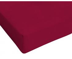 Italian Bed Linen Max Color Lenzuolo sotto Matrimoniale King Size, 100% Cotone, Bordeaux, 180 x 200 cm