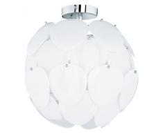 Reality Leuchten Reality R60051001 Puzzle Plafoniera, 1xE27, 60 W, Cromo/Bianco, 40 cm E27