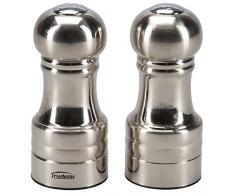 Trudeau Maison SET05340999WMTRUD Set 2 Pezzi Saliera e Pepiera, Acciaio Inossidabile, Argento, Large (Taglia Produttore:LG), 2 unitÃ 