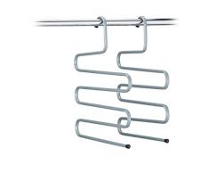 Relaxdays Grucce Appendiabiti Multiple, Salvaspazio, Stampelle per Cinture, Sciarpe, Pantaloni, 2 Pezzi, Metallo, Grigio, 35 cm