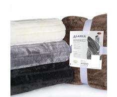 ZAMBAITI â Caldi Coperta XXL 200 X 240 Coperta Peluche Finta Pelliccia Visone Coperta Divano Coperta di Visone Celin ATEX TV Coperta copriletto Alaska Polar Fleece Pelliccia Sintetica 5000005 Grigio
