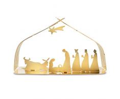 Alessi Bark Crib Presepe, Acciaio Inossidabile 18/10, Dorato, Oro, 11 x 24 x 16