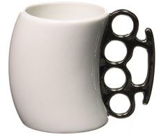 Fisticup Tazza da caffè con manico a tirapugni, colore: Bianco cromato