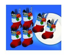 Design Works fai da te kit-Segnaposto con tasca porta-posate, in feltro, motivo calze natalizie, multicolore