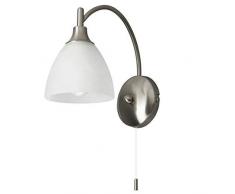 Brilliant, Lampada da parete con interruttore a tirante, incl. lampadina 28,0 W, classe di efficienza energetica D, 370 lumen, 2800 kelvin, attacco E14, halogen, ferro, madreperla