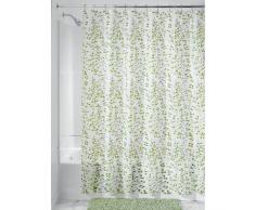 InterDesign Botanical EVA/PEVA Tende doccia tessuto idrorepellente, Tenda da vasca da bagno in EVA con misure 183,0 cm x 183,0 cm, verde/bianco