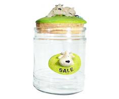 Paolo Chiari Mucca Alice Barattolo Caffe, Vetro/Marmoresina/Sughero, Multicolore, 10x10x17 cm, 2 unitÃ