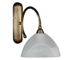 Honsel Leuchten 34051 - Lampada da parete in ottone antico e vetro alabastrino bianco