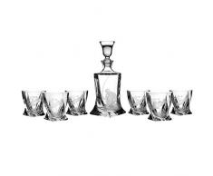 Crystaljulia 2506Â âÂ Bicchieri Whisky Kit Pescatore Motivo Crystalite, 1Â x caraffa, 6Â x Bicchiere da Whisky