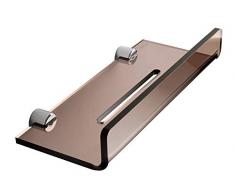 INDA A57090CA Avenue, Mensola con Supporti, Polimetilmetacrilato, Ottone, Cromo/Miel, 13 x 30 x 7 cm