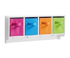Zeller 13452 Appendiabiti da Parete per Bambini, Legno, Bianco, 61x16x28 cm