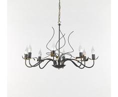 ONLI Bugia Lampadario 8 E14, Marrone/Oro, 8 luci