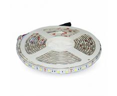 Striscia 300 LED SMD 5050 5 Mt V-TAC Luce Bianca Calda Impermeabile 4200 Lumen