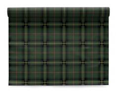 MYdrap IA48N9/501-11 My - Tovaglioli Natalizi, 48 x 32 cm, Rotolo da 6 Pezzi, Motivo Tartan Verde, in Cotone, 5 cm