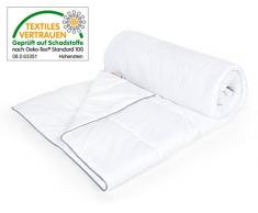DecoKing Sommer Bettdecke Steppbettdecke antiallergisch fÃ¼r Allergiker Coperta Estiva 100% Microfibra 800 g Libra, Bianco, 135/200, 135 x 200
