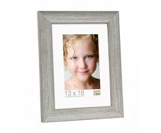 Deknudt Frames S43WF3-15.0X15.0 - Cornice portafoto in Resina Beige con Effetto a Righe, 15 x 15 cm