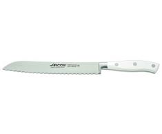 Arcos Serie Riviera Blanc - Coltello Pane - Acciaio Inossidabile Forgiato Nitrum 200 mm - Manico Polioxymetilene (Pom) Colore Bianco