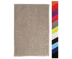 MSV Tappetino da Bagno in ciniglia, Microfibra, Talpa, 40 x 60 cm, Marrone