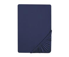 Biberna 77866/001/322 - lenzuola singolo singolo in jersey con angoli elasticizzati 140 x 200 cm - 160 x 220 cm marine