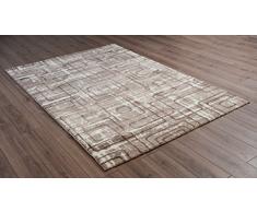 Serdim Rugs Tappeto Moderno per Salotto Linea Geometrica Extra Morbido con Spessore 11 mm nei Colori Beige e Grigio (Beige, 160 x 230 cm)