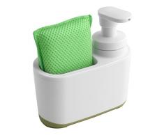 sinkside Dispenser per Sapone, Colore: Bianco/Verde