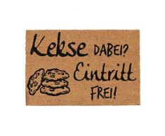 Relaxdays 10023844 Zerbino Asciugapassi da Ingresso con Scritta Divertente, Fibre di Cocco, Antiscivolo, 40x60 cm, Marrone/Nero