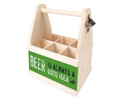Contento 866640Â Birra Piatto con apribottiglie, Legno, Naturale, 26Â x 17Â x 34Â cm
