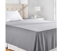 AmazonBasics - Lenzuolo in microfibra mÃ©lange 230 x 260 + 10 cm - Blu denim (Denim Wash)