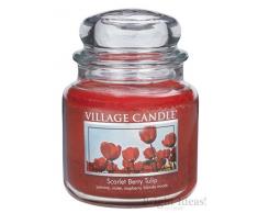 Village Candle 106316190 Scarlet Berry Tulip Vaso Medio, Rosso, 10.3 x 10.1 x 12.4 cm